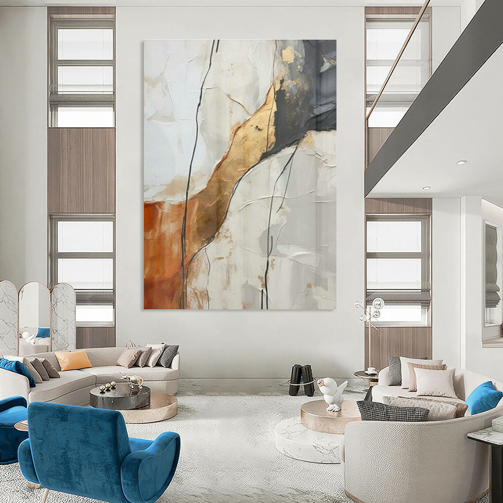 Large Customizable Hand-Painted Abstract Canvas for Living Room Window Treatment Wall and Bedroom Bedside Table Wall DLZ1945