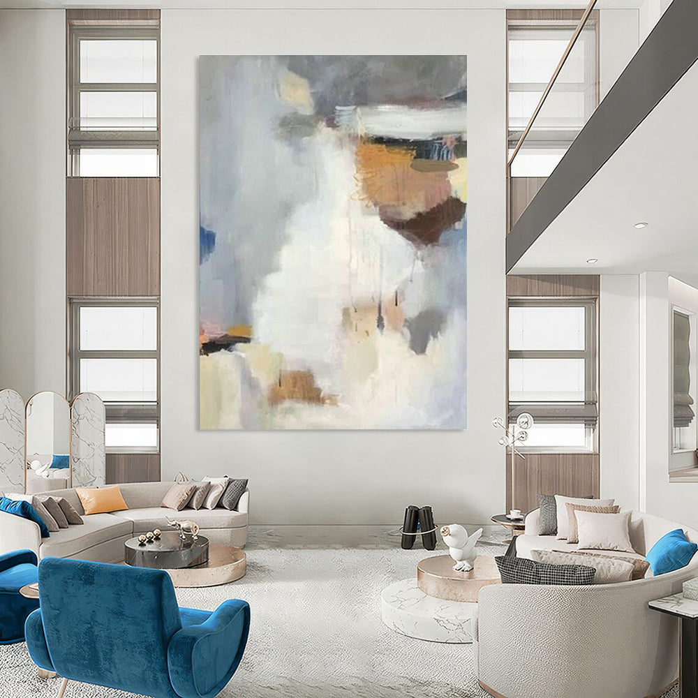 Hand-Painted Abstract Color Canvas Wall Hanging, Creating a Cozy Atmosphere for Bedroom and Entrance DLZ0963