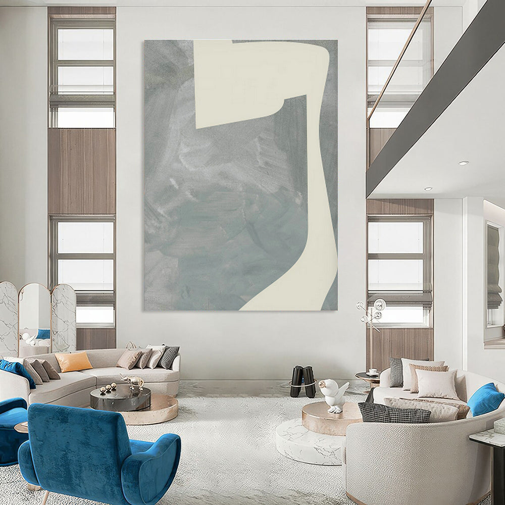 Oversized Abstract Hand - Painted Murals for Office Break Room Lounge Chairs & Dining Room Buffet Cabinets DLZ0711