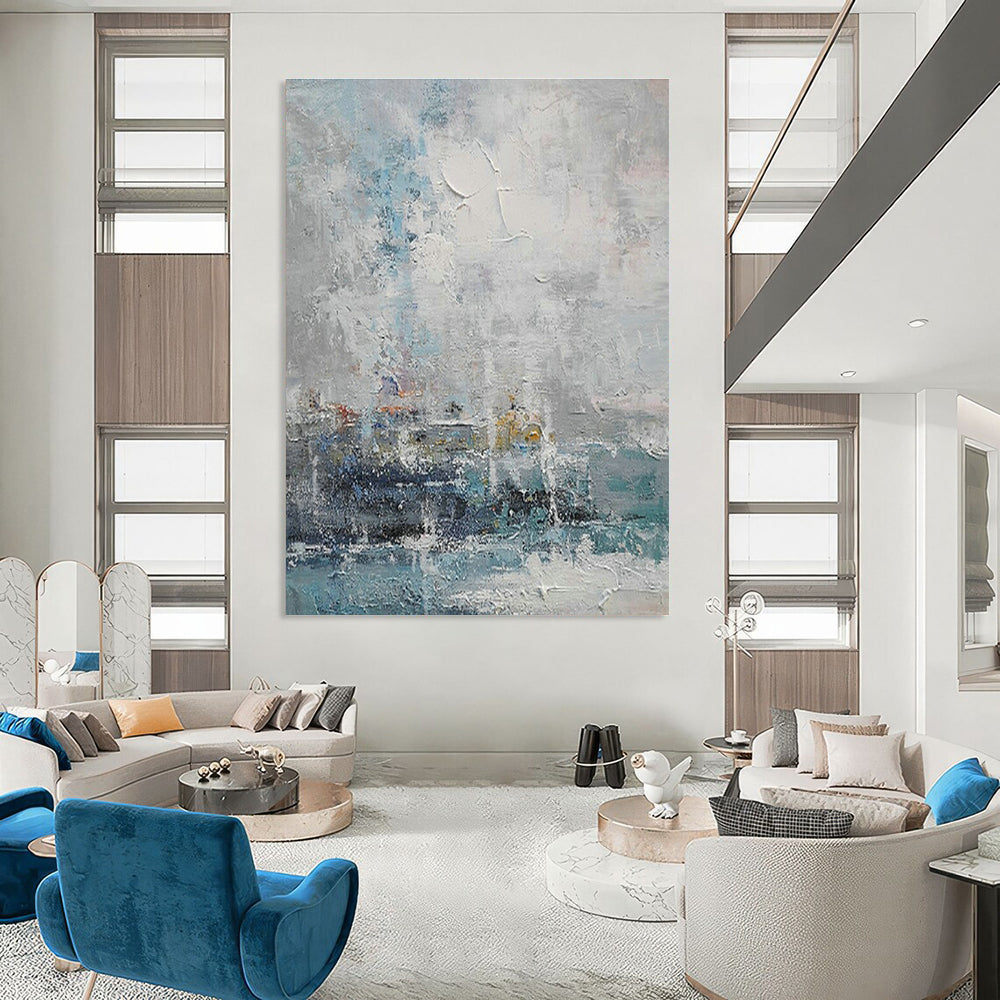 Oversized Handmade Abstract Painting for Dining Room & Entryway DLZ2011