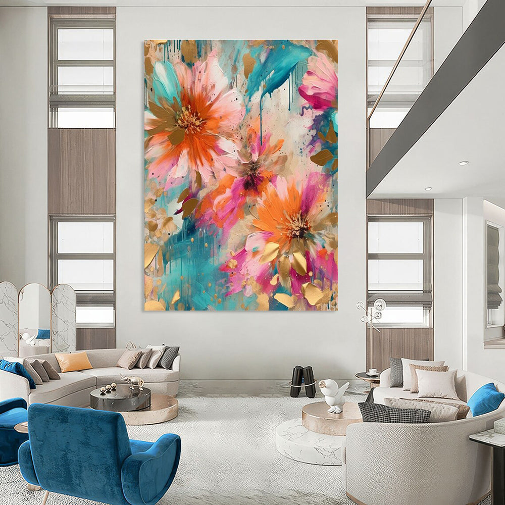 Hand-Painted Abstract Canvas for Cottage Living Room & Office DLZ2298