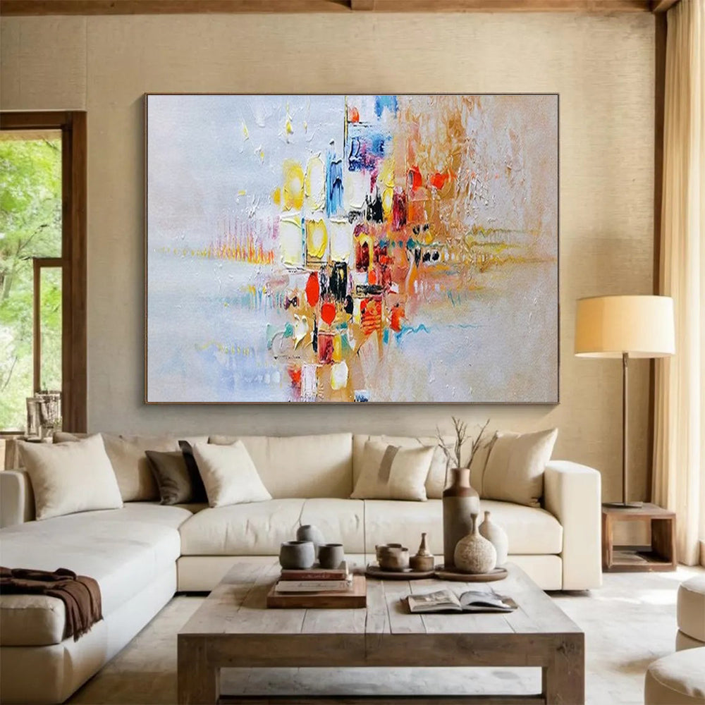 Colorful Urban Abstract Painting with Mixed Bright Hues THY180