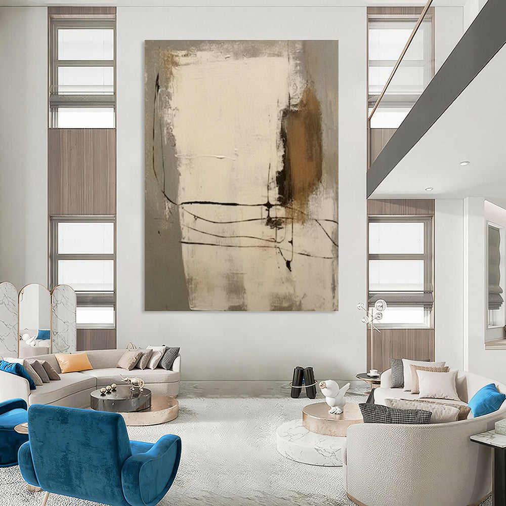 Grand - Sized Custom Abstract Canvases for Cottage Office Loft Railings & Bedroom Walk - in Closet Island Tops DLZ0856