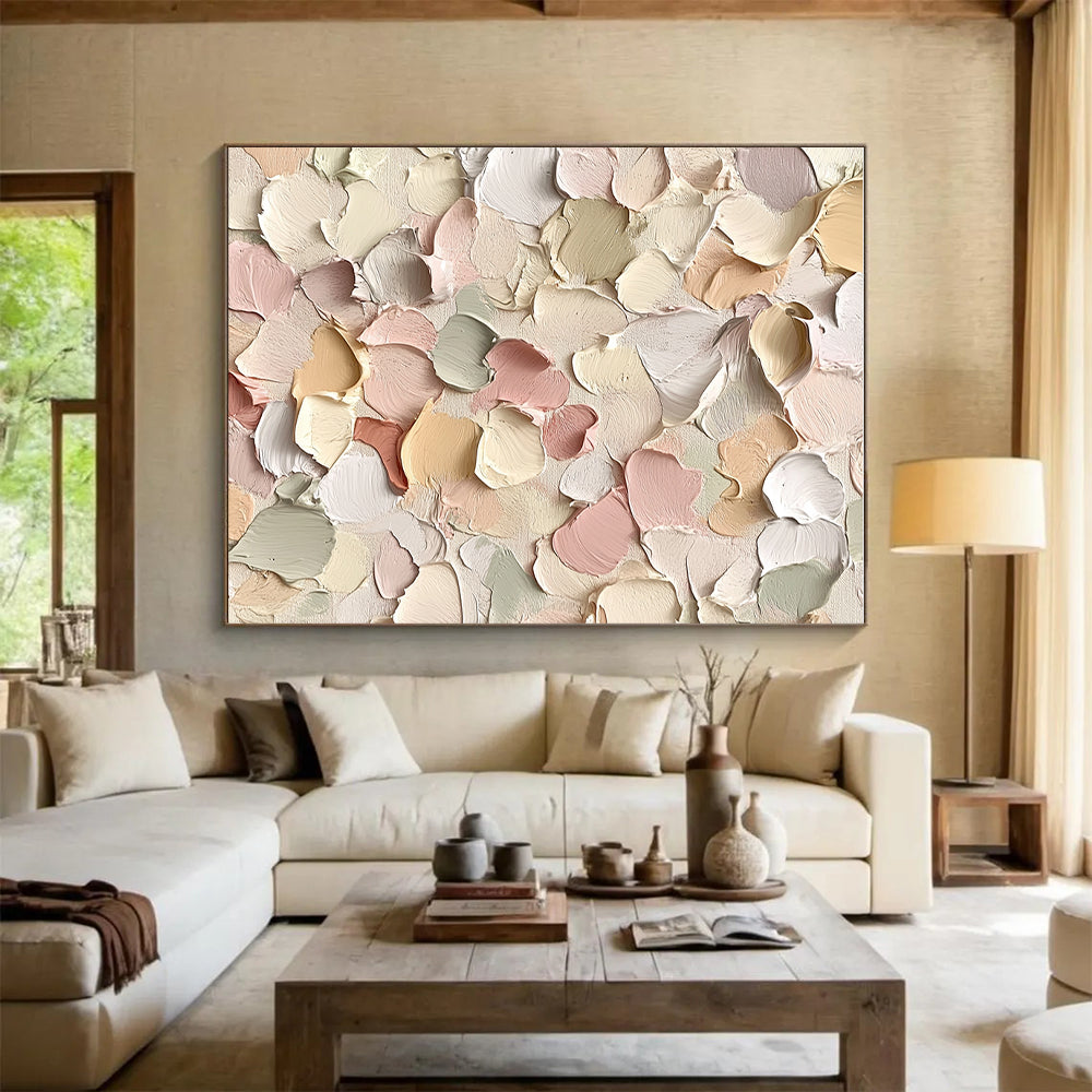Pastel Colored Abstract Painting with Thick Brushstrokes GER054