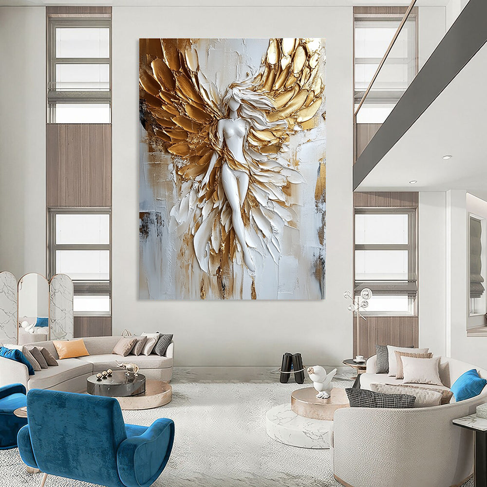Abstract painting featuring white alliums with light purple accents on a soft greens and blues background, evoking a dreamy spring atmosphere.STSC1472
