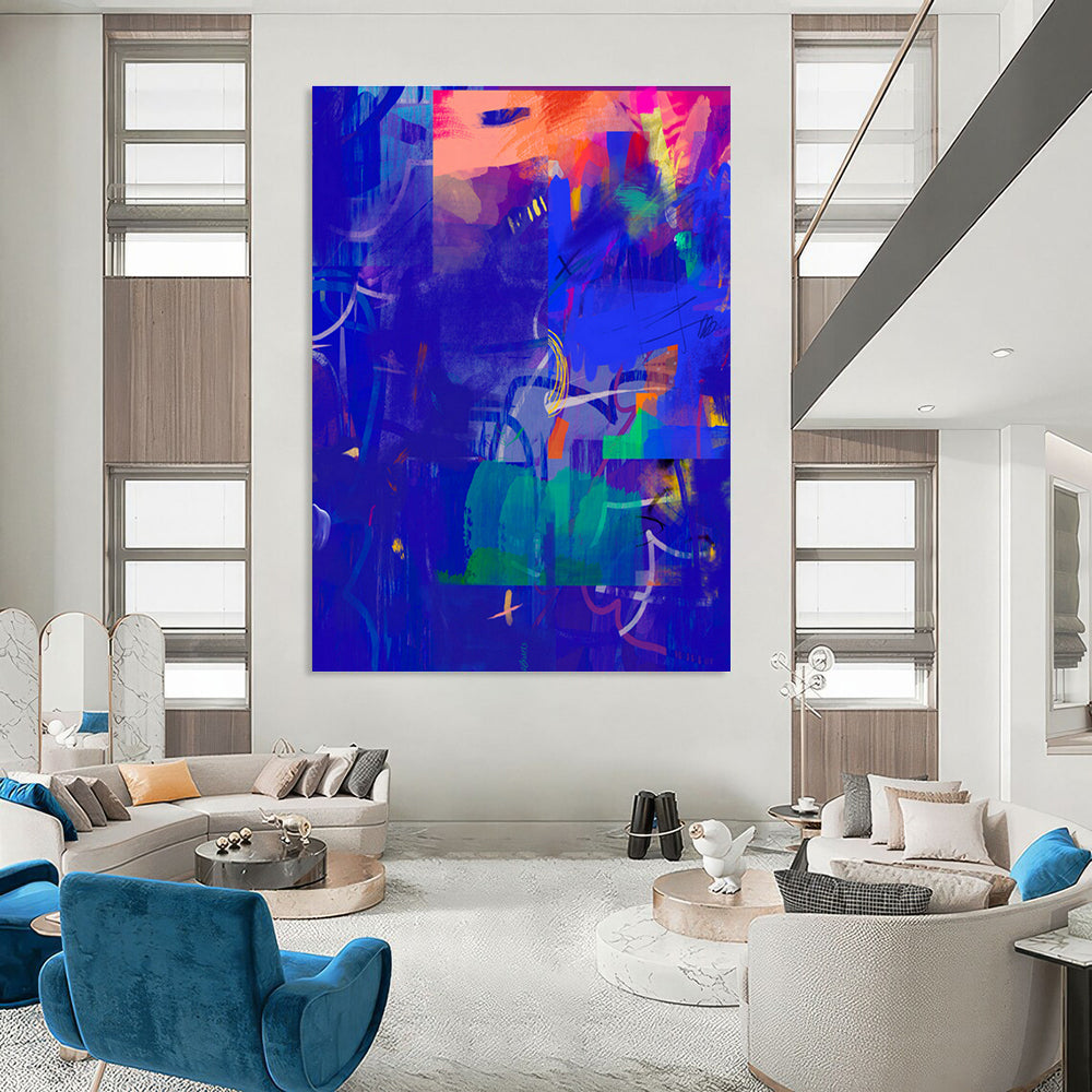 Hand - Painted Abstract Murals for Cottage Living Room and Entryway DLZ0647