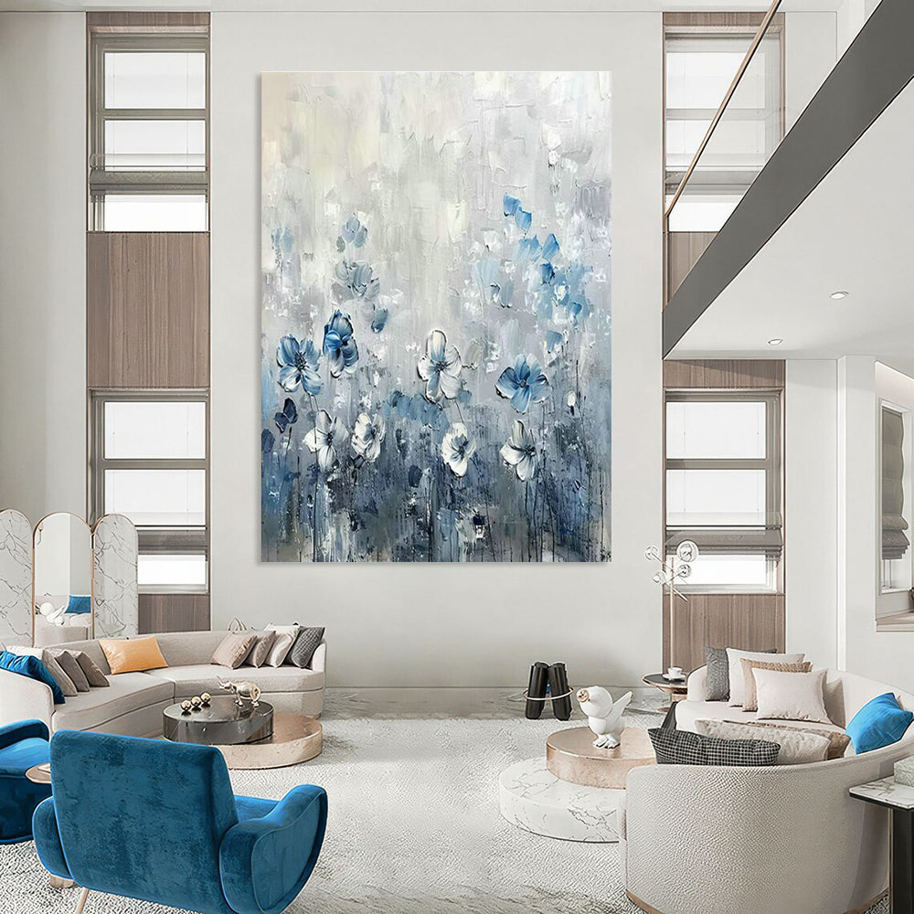 Large Customizable Handmade Abstract Painting for Living Room Bookshelf Ladder Wall and Bedroom Reading Nook Alcove Wall DLZ1988