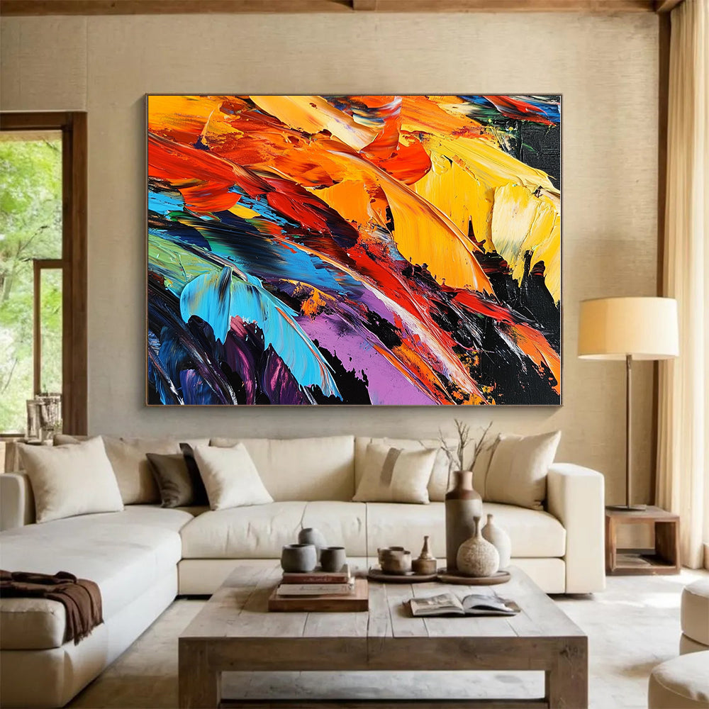 Colorful Textured Abstract Painting with Rich Layers GER599