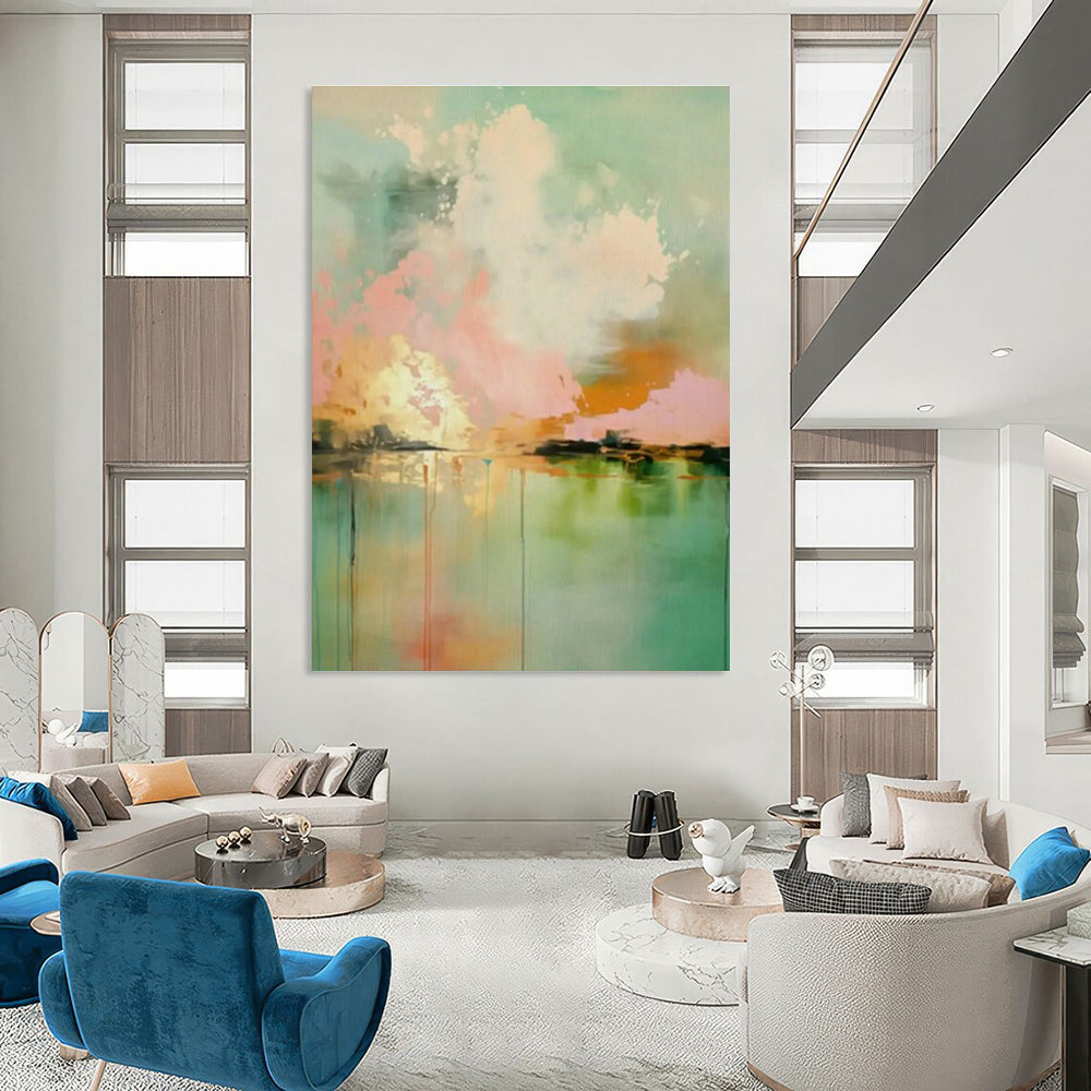 Hand-Painted Custom Large Abstract Painting for Living Room & Bedroom DLZ1001