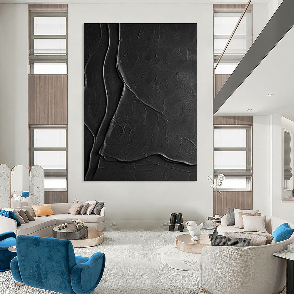 Oversized Custom Hand-Painted Abstract Canvas for Cottage Living Room Firewood Storage and Office Supply Cabinet Wall DLZ1970