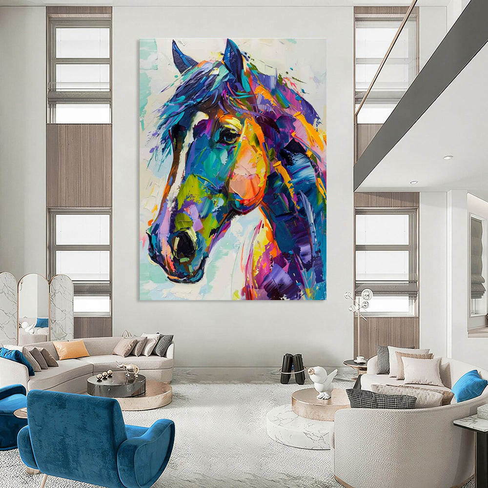 Colorful Horse Head Abstract Painting ADGE086