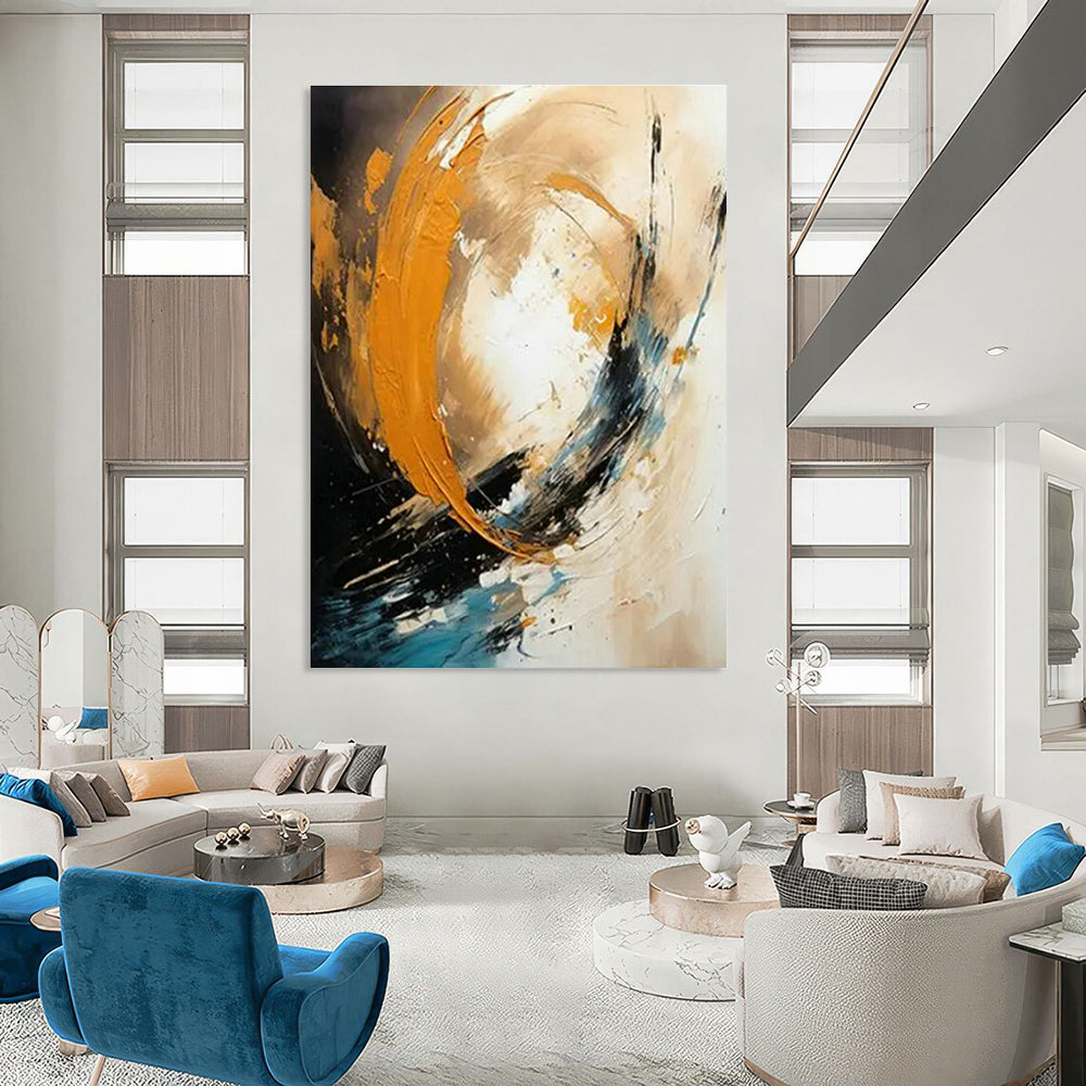 Large Custom Handmade Abstract Canvas for Cottage Bedroom Window Alcove and Living Room Outdoor - Inspired Wall DLZ1712