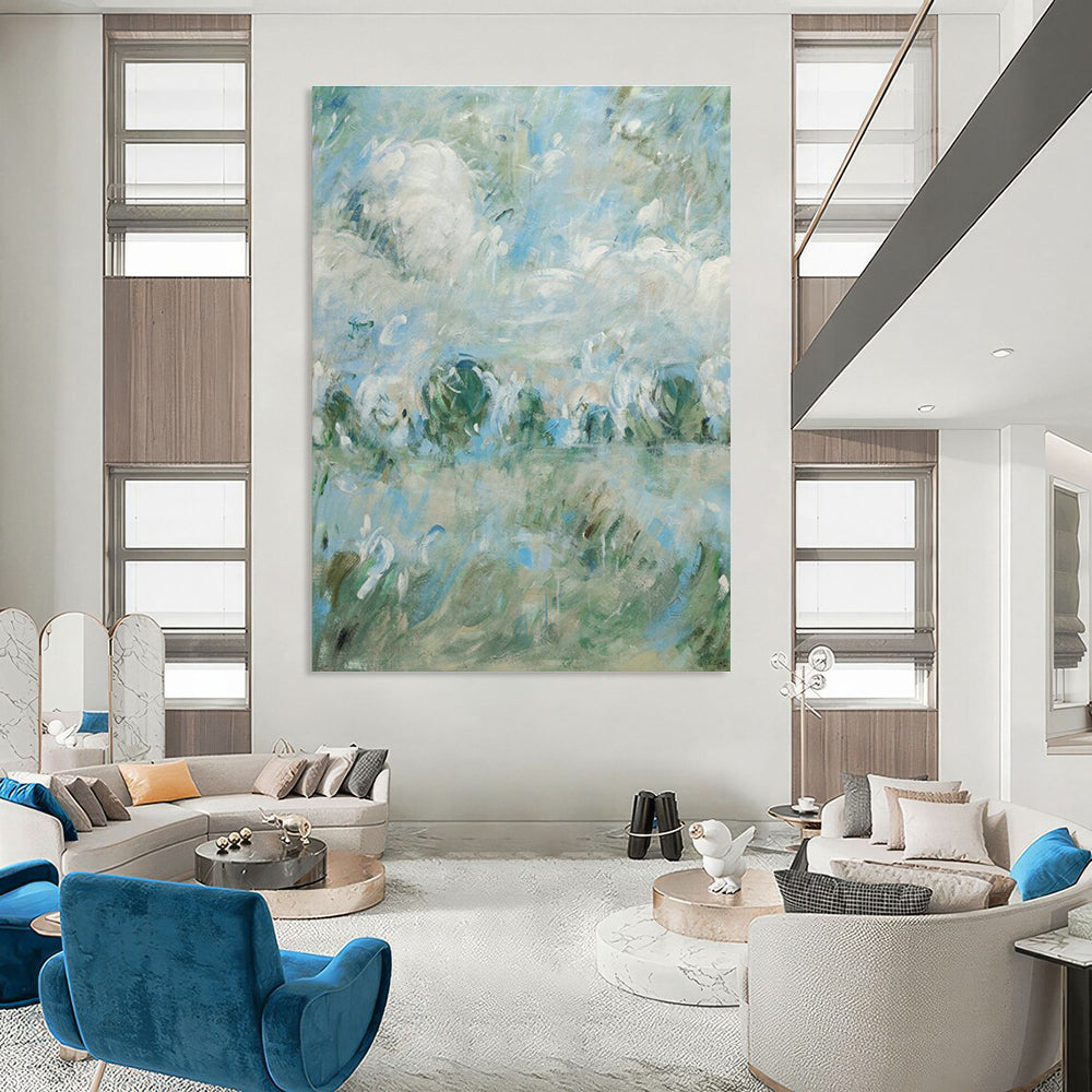 Custom - Designed Hand - Painted Abstract Art for Hallway Alcove Libraries & Cottage Entryway Doggy Corners DLZ0594