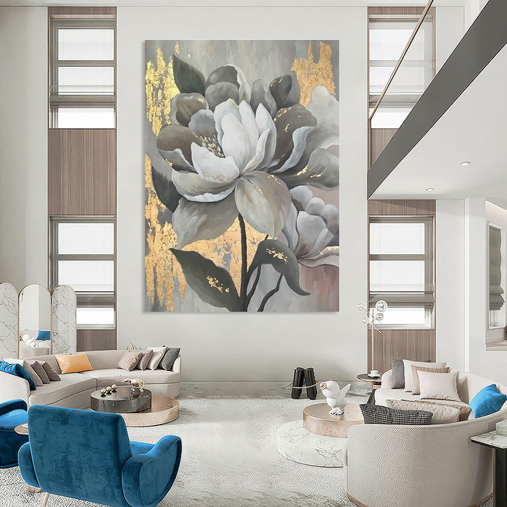 Hand-Painted Abstract Painting for Cottage Dining Room & Living Room DLZ2320