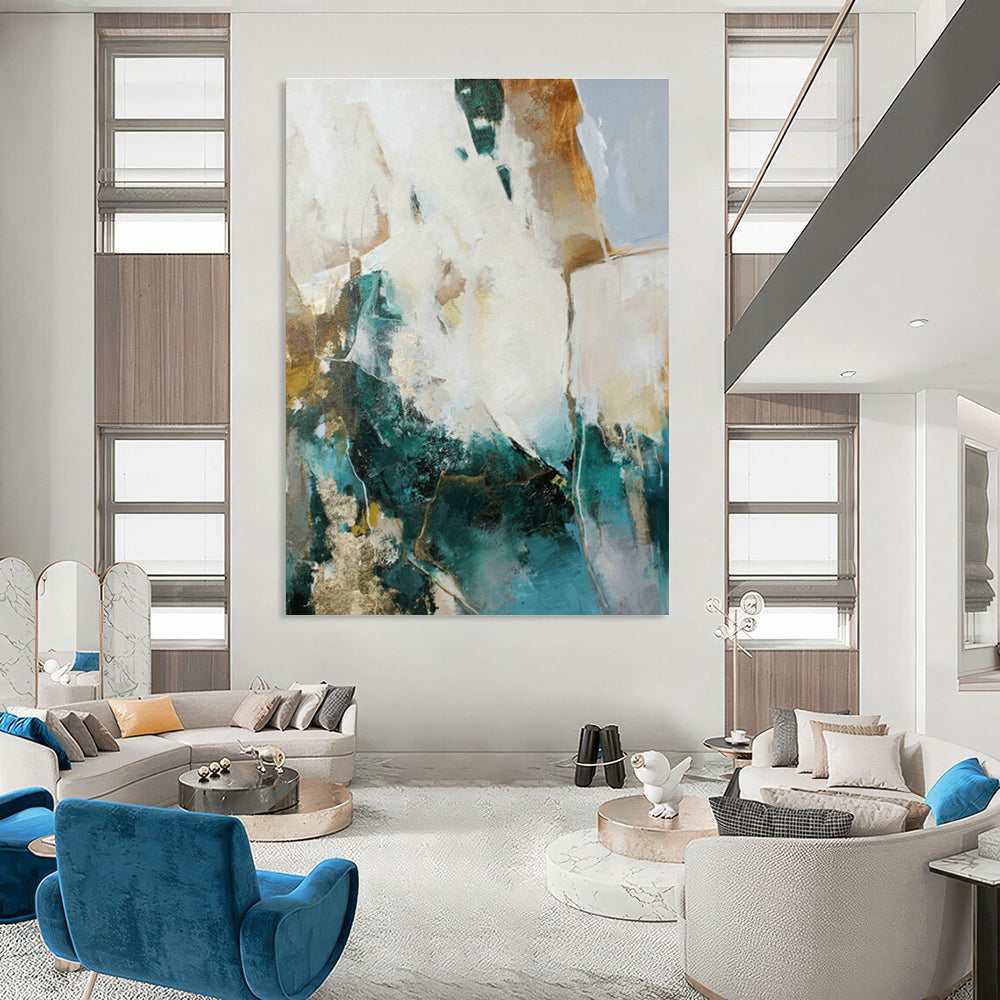 Large Custom-Made Hand-Painted Abstract Mural for Bedroom & Office DLZ1020