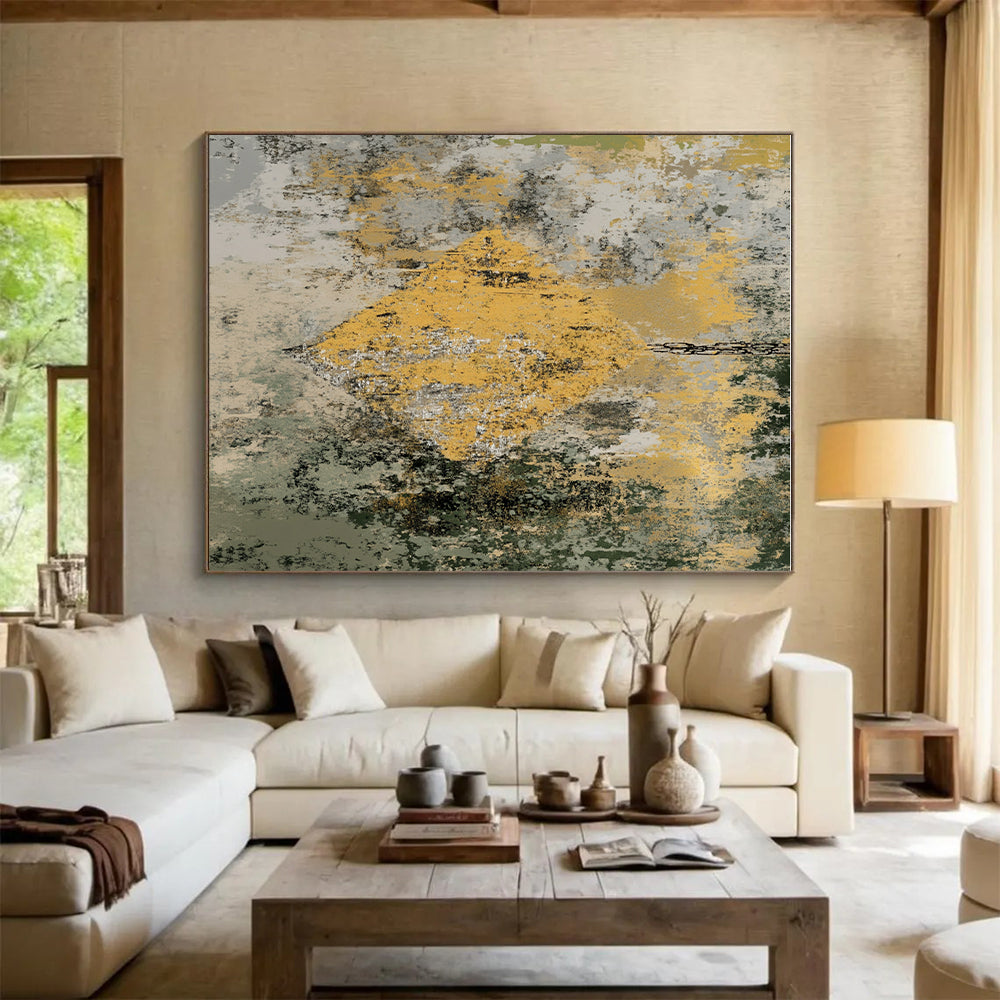 Grunge - Style Abstract with Yellow and Green Tones GER303