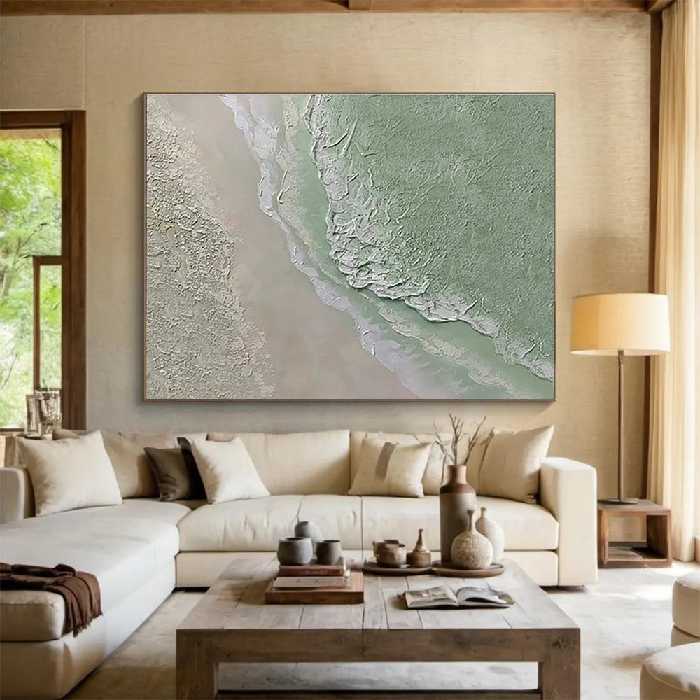 Textured Landscape Abstract Painting with Ear THY Tones THY250