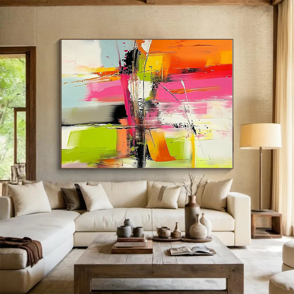 Bright Color Abstract Painting with Dynamic Strokes GER671