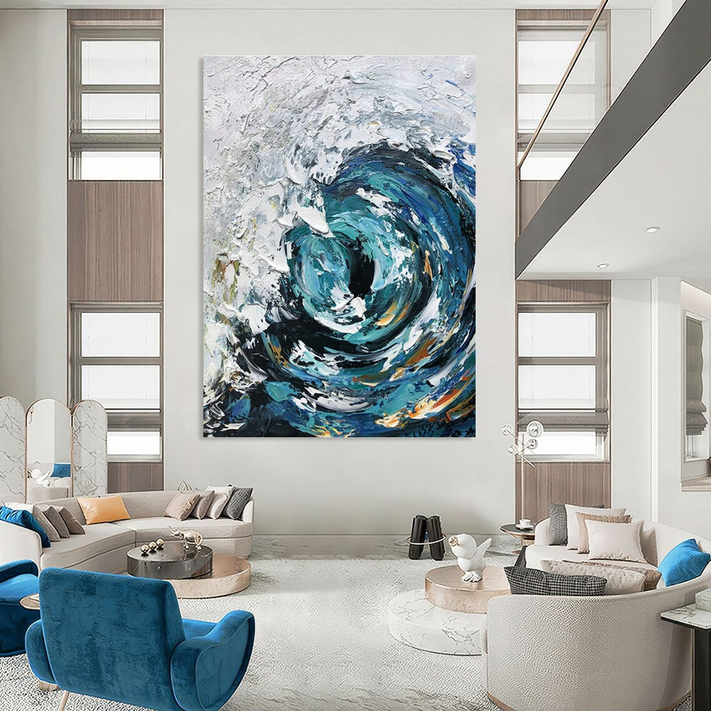 Hand-Painted Large Abstract Art for Cottage Living Room & Bedroom DLZ1302