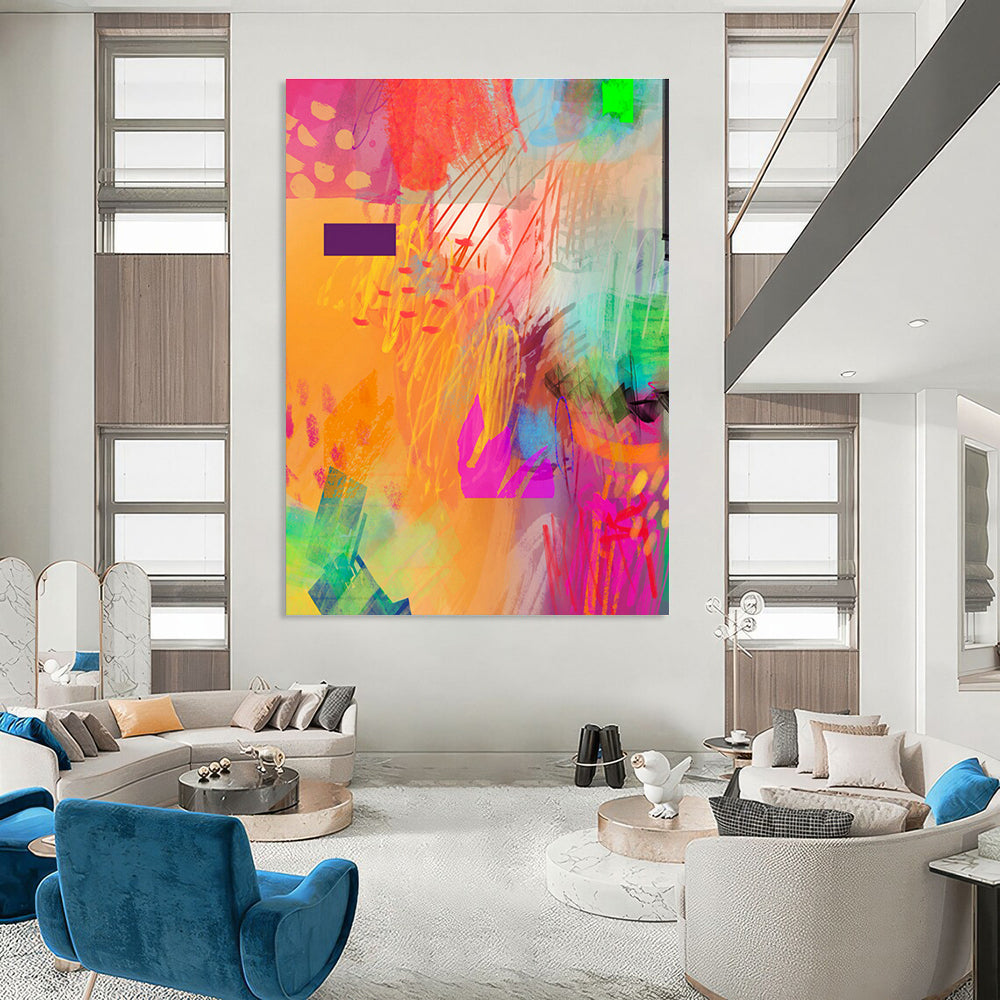 Large - Format Hand - Painted Abstracts for Office and Living Room DLZ0643