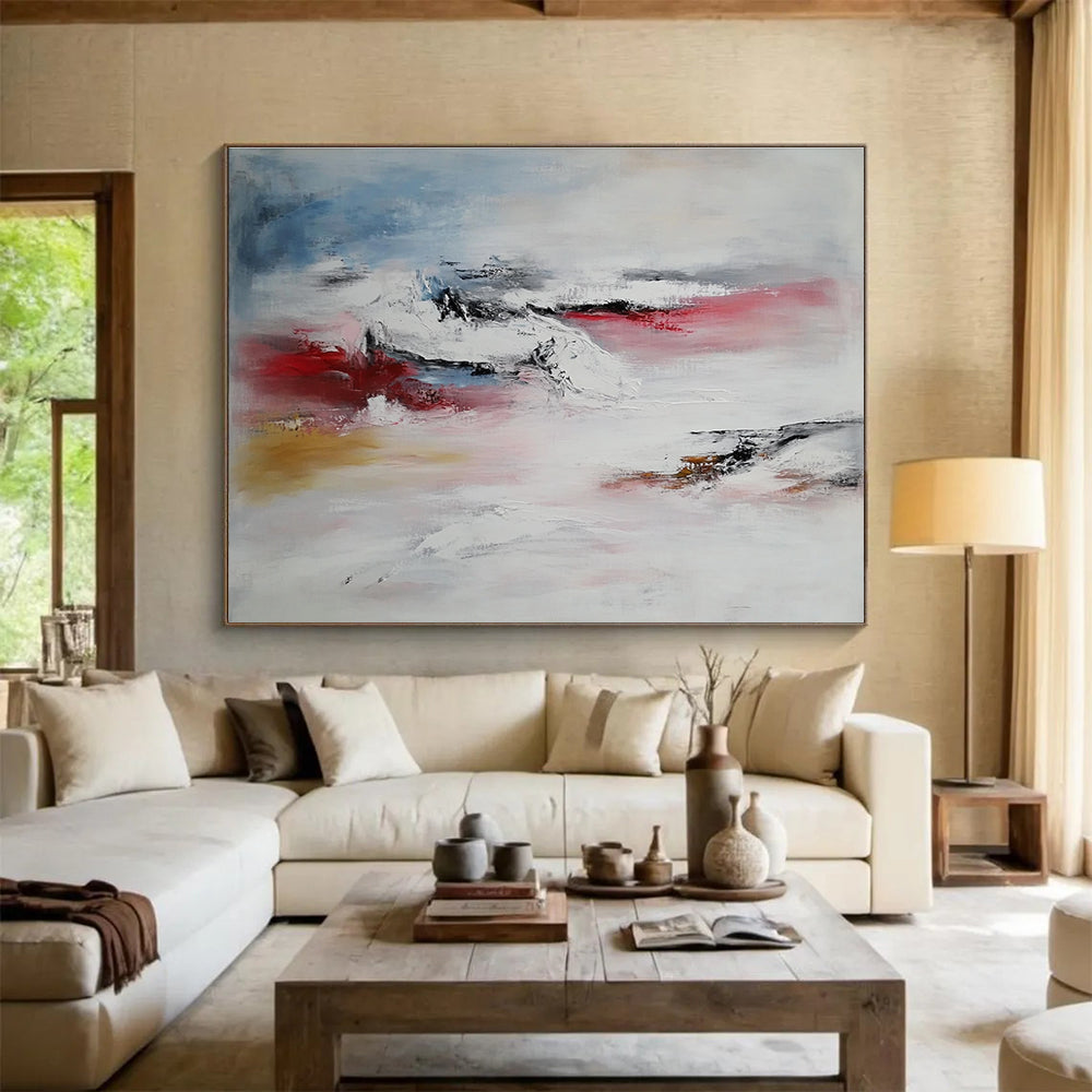 Soft Color Landscape Abstract Painting with Pastel Tones DYP333