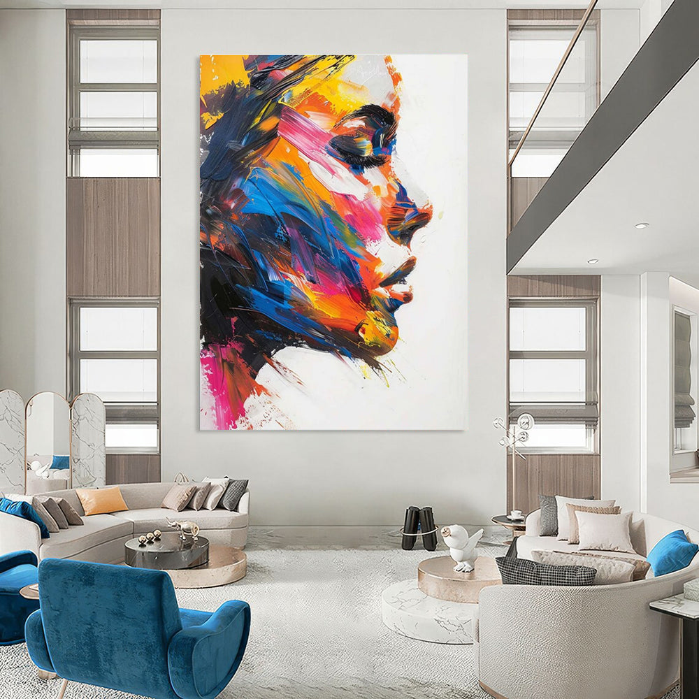 Colorful Abstract Portrait Painting ADGE089