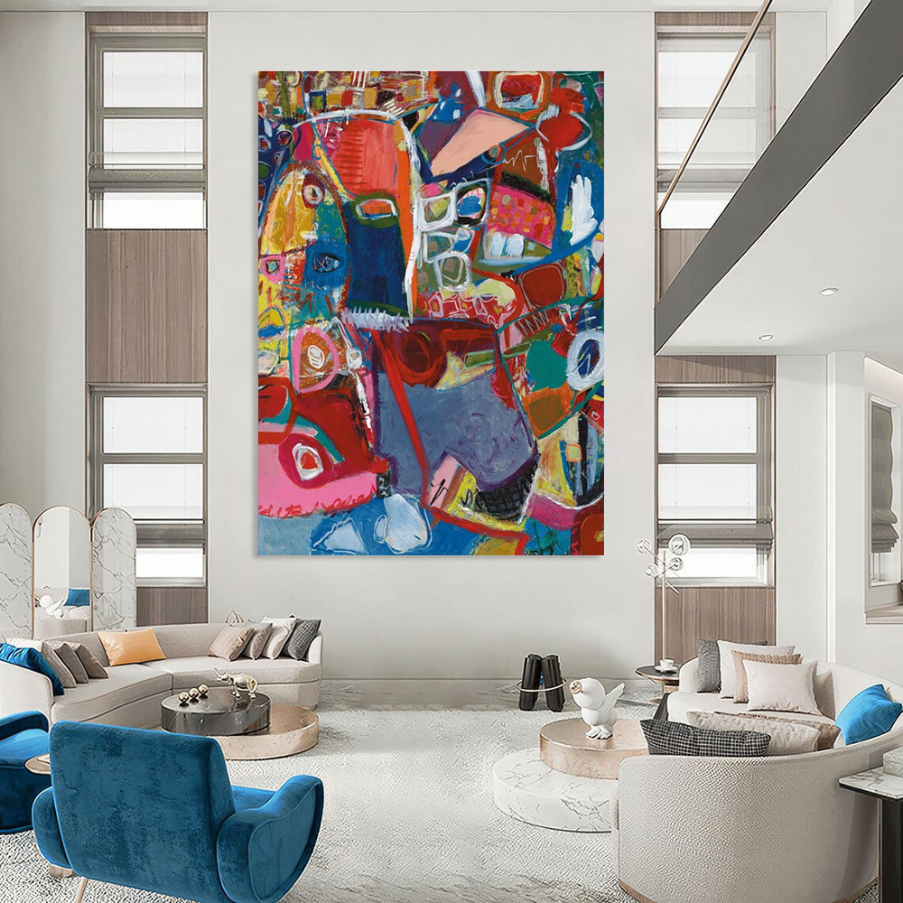 Colorful Abstract Portrait - like Collage Painting ADGE297