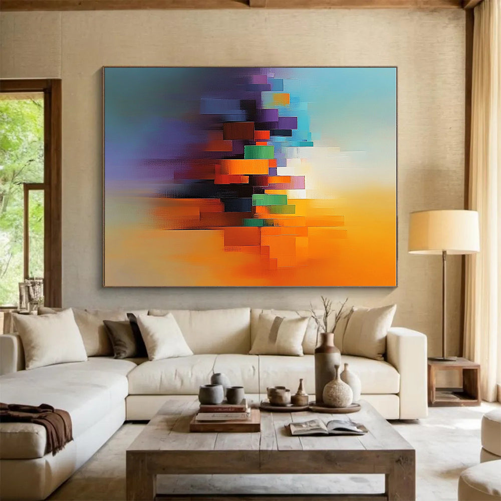 Colorful City Abstract Painting with Vivid Hues GER449