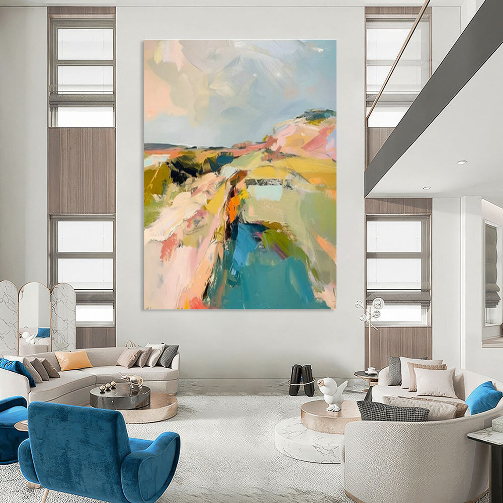 Custom Hand-Painted Abstract Painting for Office and Cottage Entryway DLZ1574