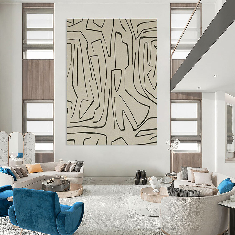 Massive, Custom - Sized Handmade Abstract Canvas for Cottage & Living Room DLZ2046