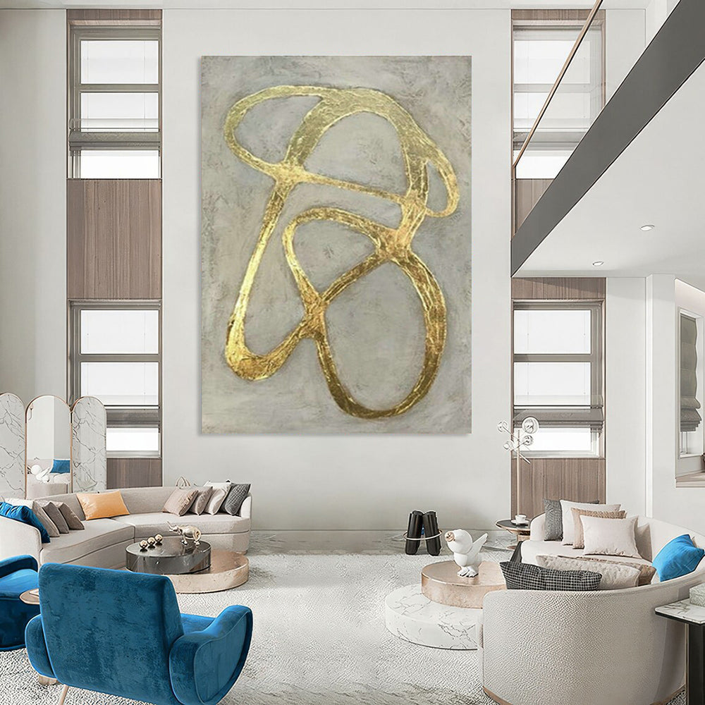 Large Customizable Handmade Abstract Painting for Bedroom Bed Footboard Wall and Living Room Coffee Table Lower Shelf Wall DLZ2000
