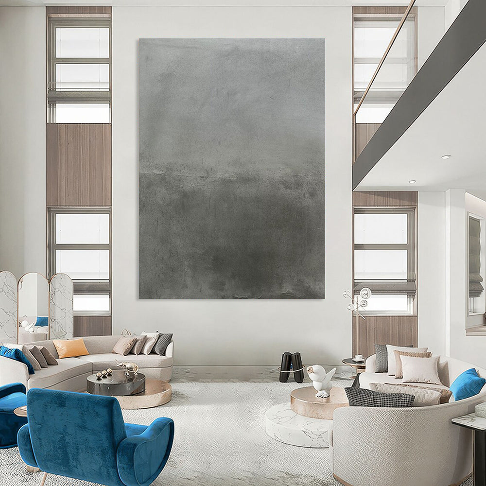Gray Textured Abstract Painting with Subtle Layers ADGE520