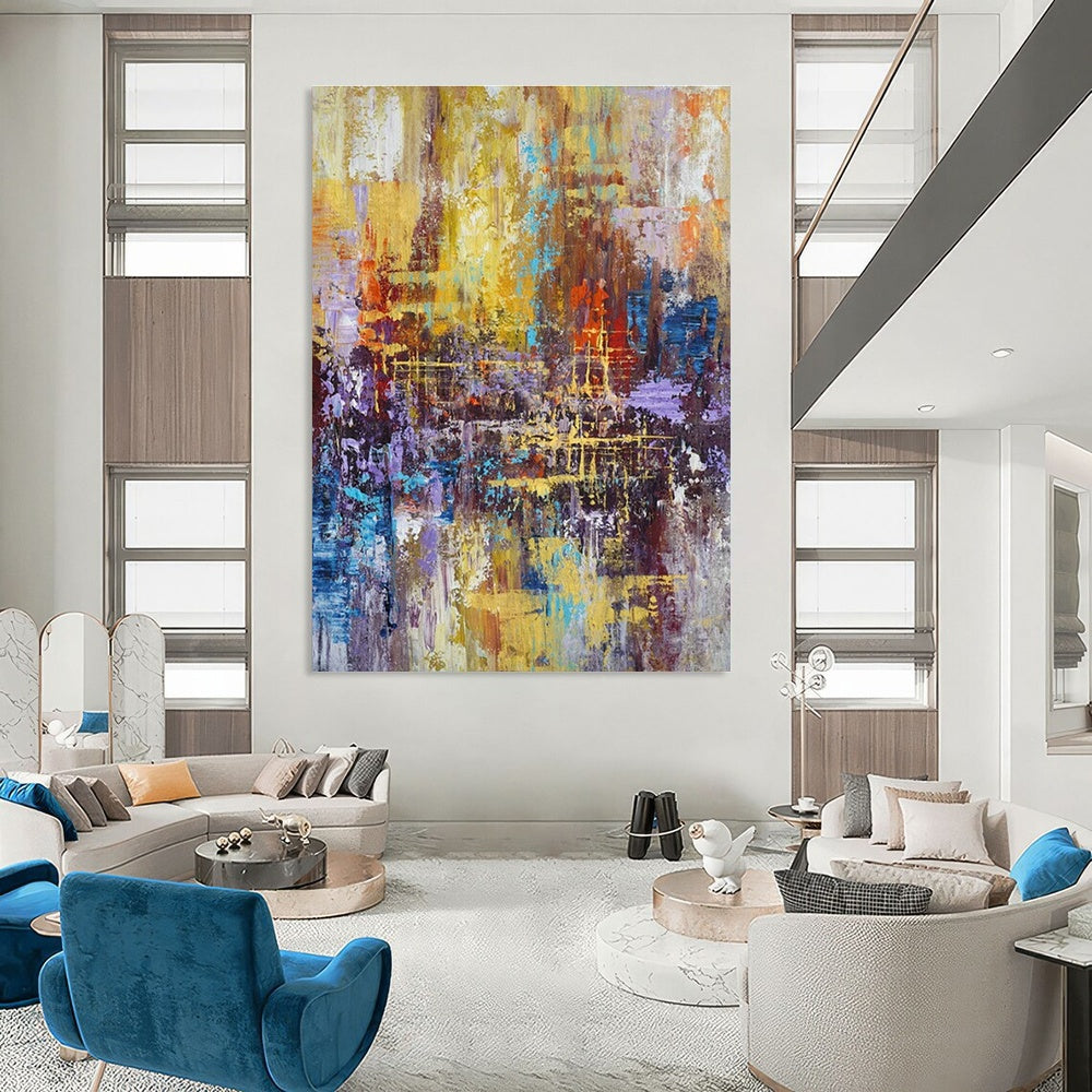 Large Hand-Painted Abstract Art for Cottage Office Laptop Stand Shelf Wall & Hallway Dog Bed Blanket Rack Wall DLZ1817