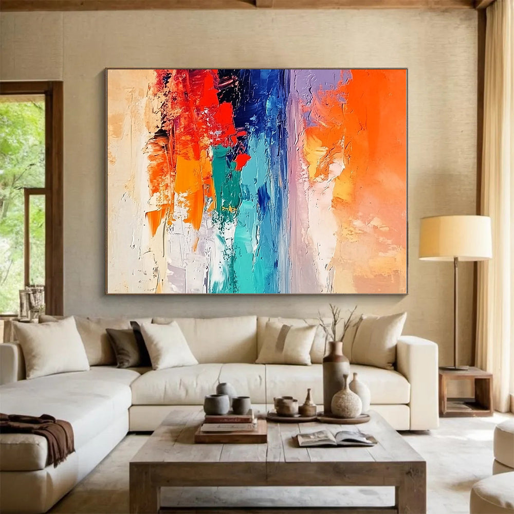 Colorful Sea Sunset Abstract Painting with Vivid Hues GER580