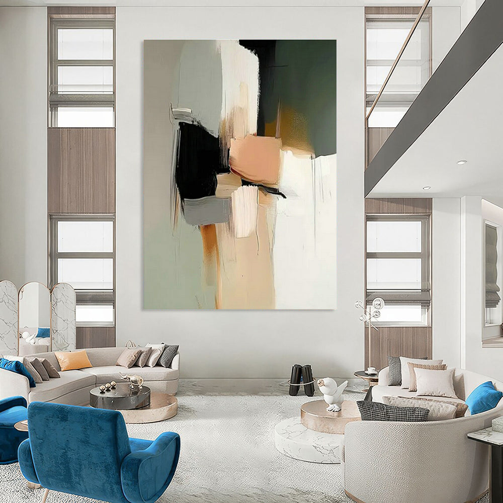 Large Customizable Hand-Painted Abstract Art for Hallway Gallery Wall and Living Room Console Table Backdrop DLZ1840