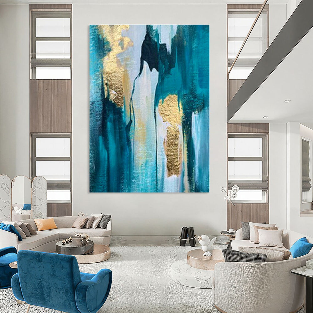 Large Customizable Hand-Painted Abstract Canvas for Living Room Window Treatment Wall and Bedroom Bedside Table Wall DLZ1904