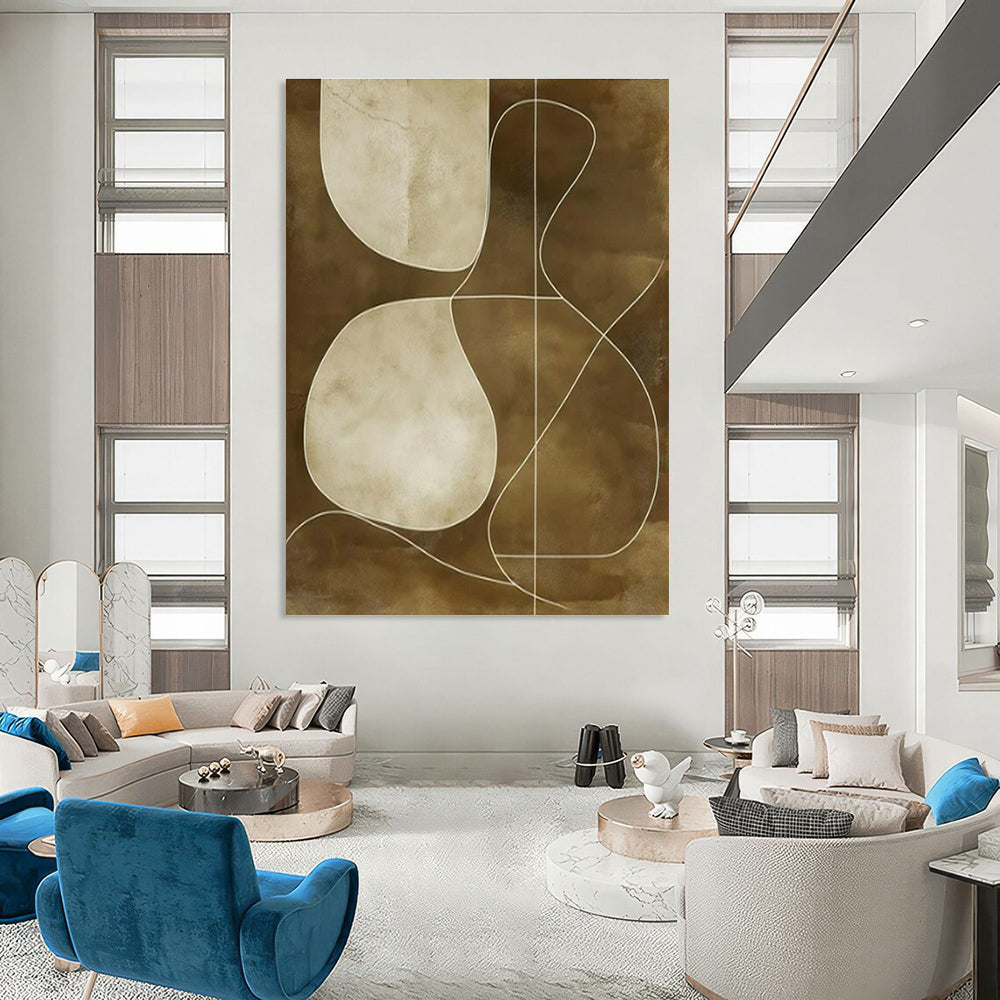 Extra-large Custom Hand-Painted Abstract Canvas for Dining Room Breakfast Nook and Entryway Mudroom DLZ1838