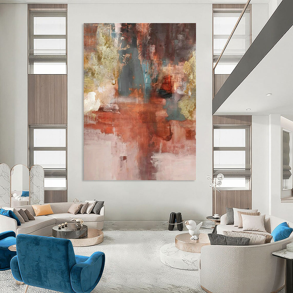 Massive Custom Abstract Paintings for Dining Room Banquet Hall Table Centerpiece Bases & Office Training Center Podium Sides DLZ0915