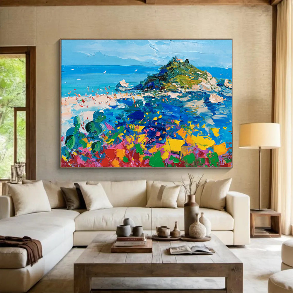 Colorful Island Beach Abstract Painting THY479