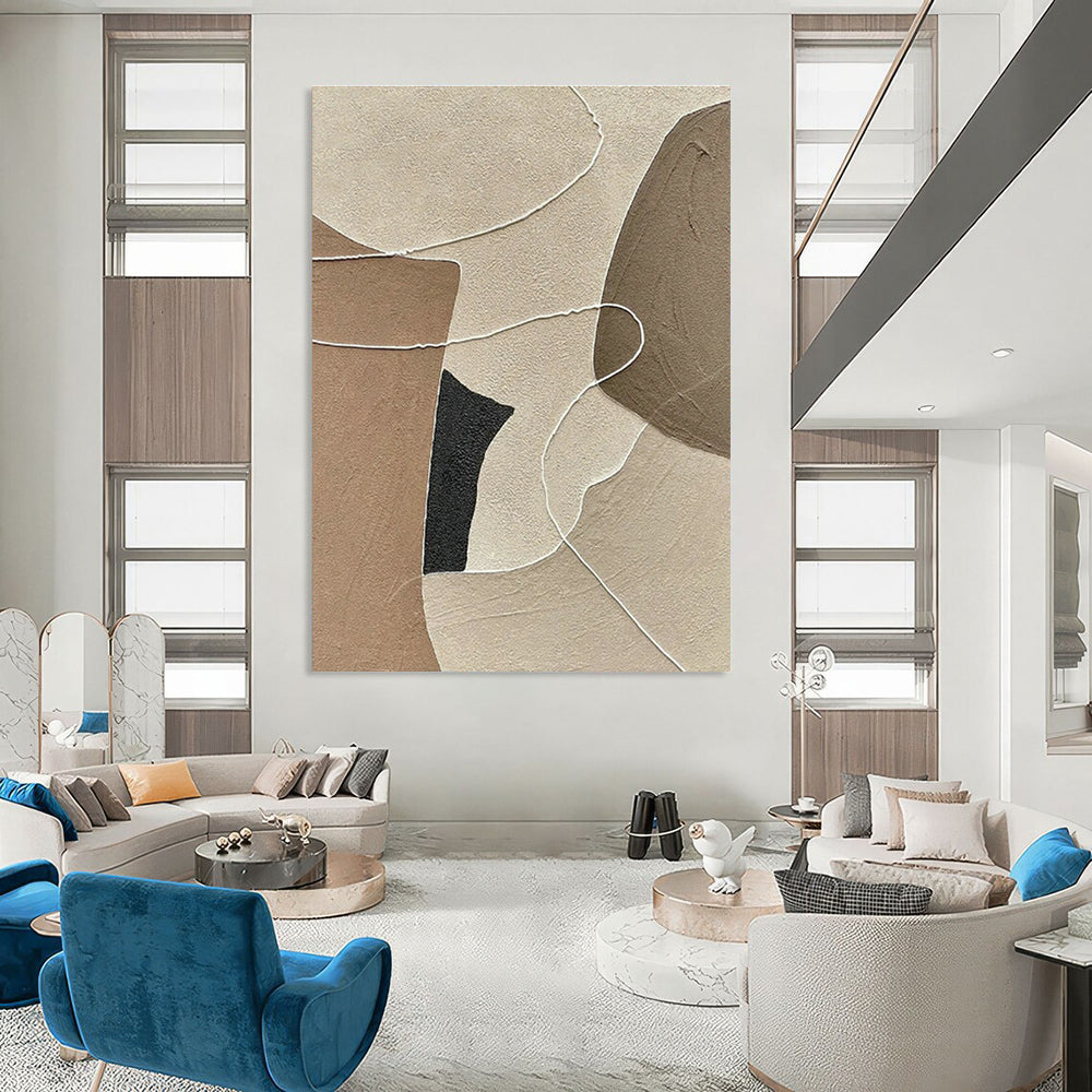 Handmade Extra - Large Abstract Painting for Dining Room & Entryway DLZ1119