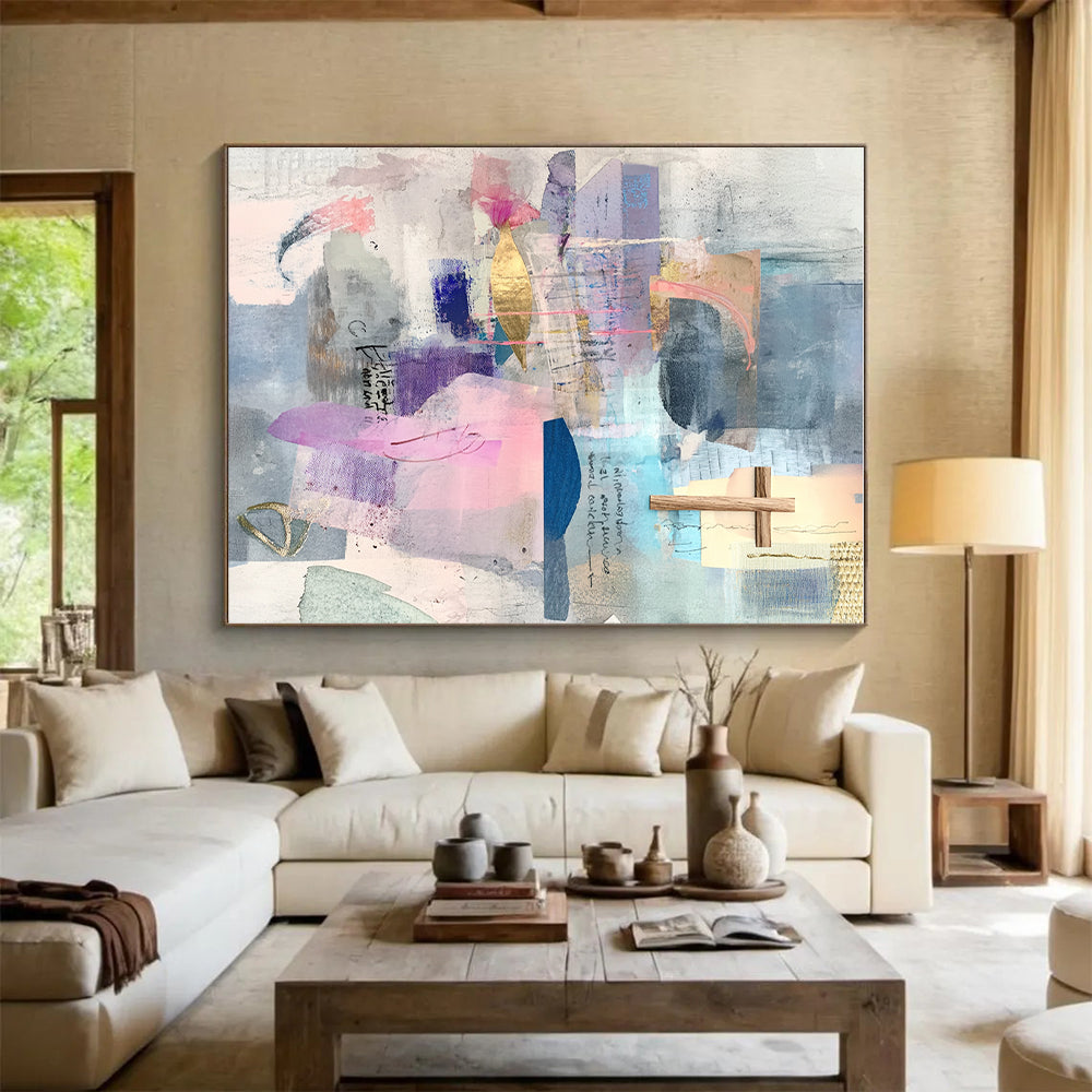 Mixed Media Abstract Collage with Spiritual Elements GER205