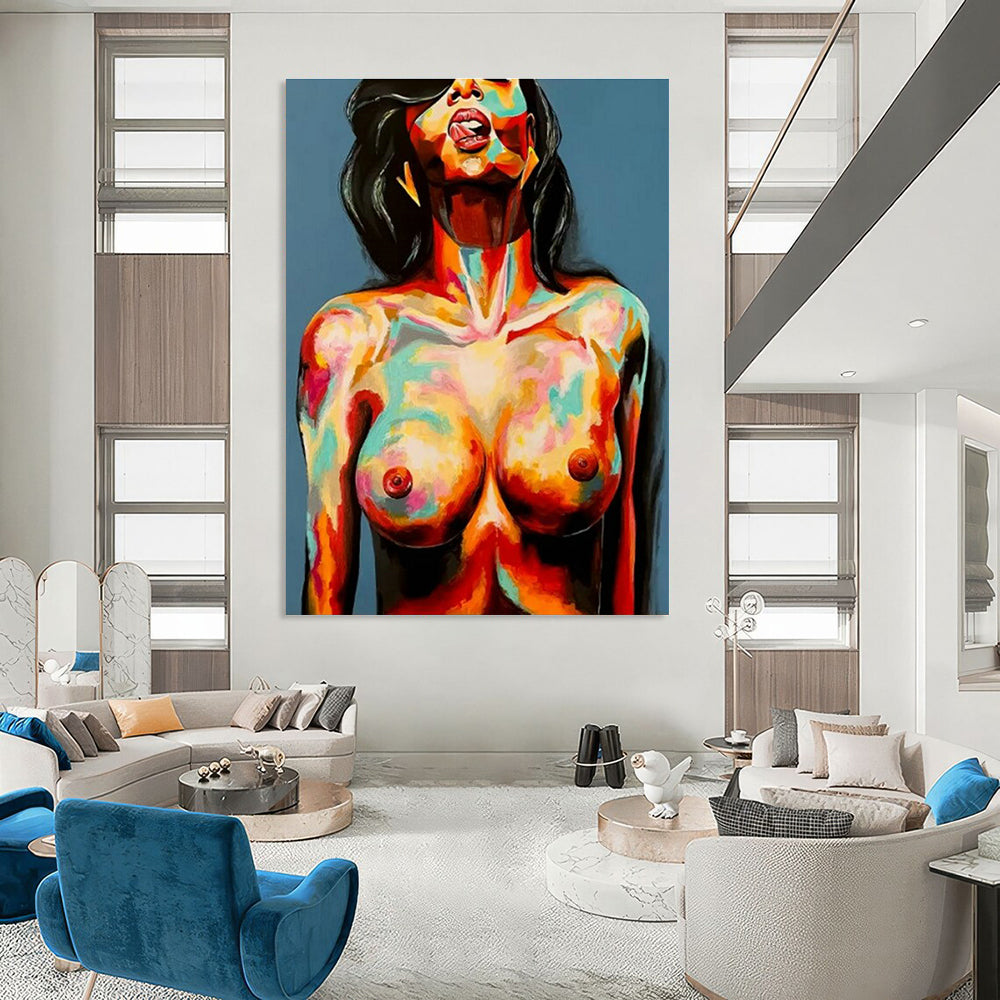 Hand-Painted Abstract Canvas for Cottage Office & Entryway DLZ2329