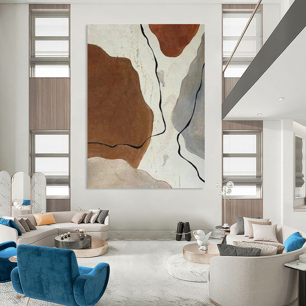 Stupendous - Scale Custom Hand - Painted Abstract Canvases for Cottage Living Room Bay Windows & Office Phone Booths DLZ0623