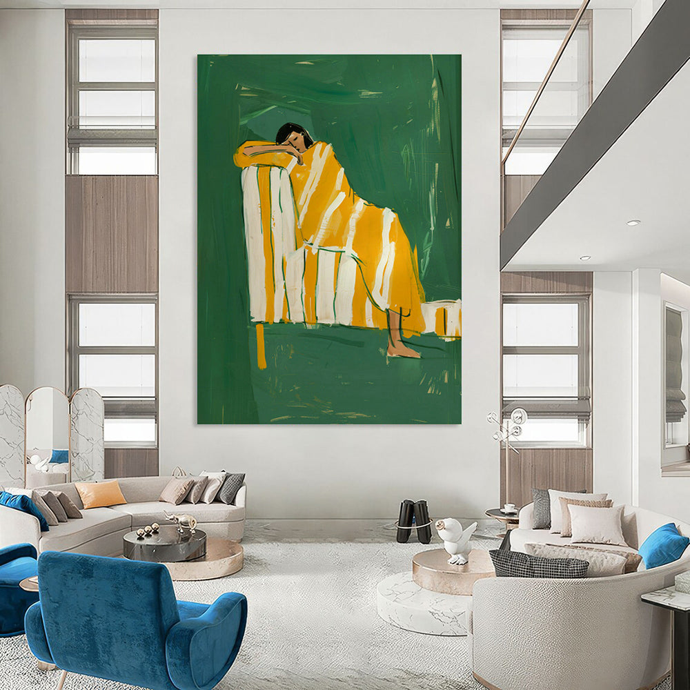 Oversized Abstract Hand - Painted Murals for Office Meeting Rooms & Dining Room Bay Windows DLZ0689
