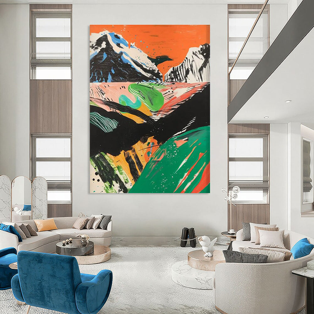 Colorful Abstract Mountain Landscape Painting ADGE092