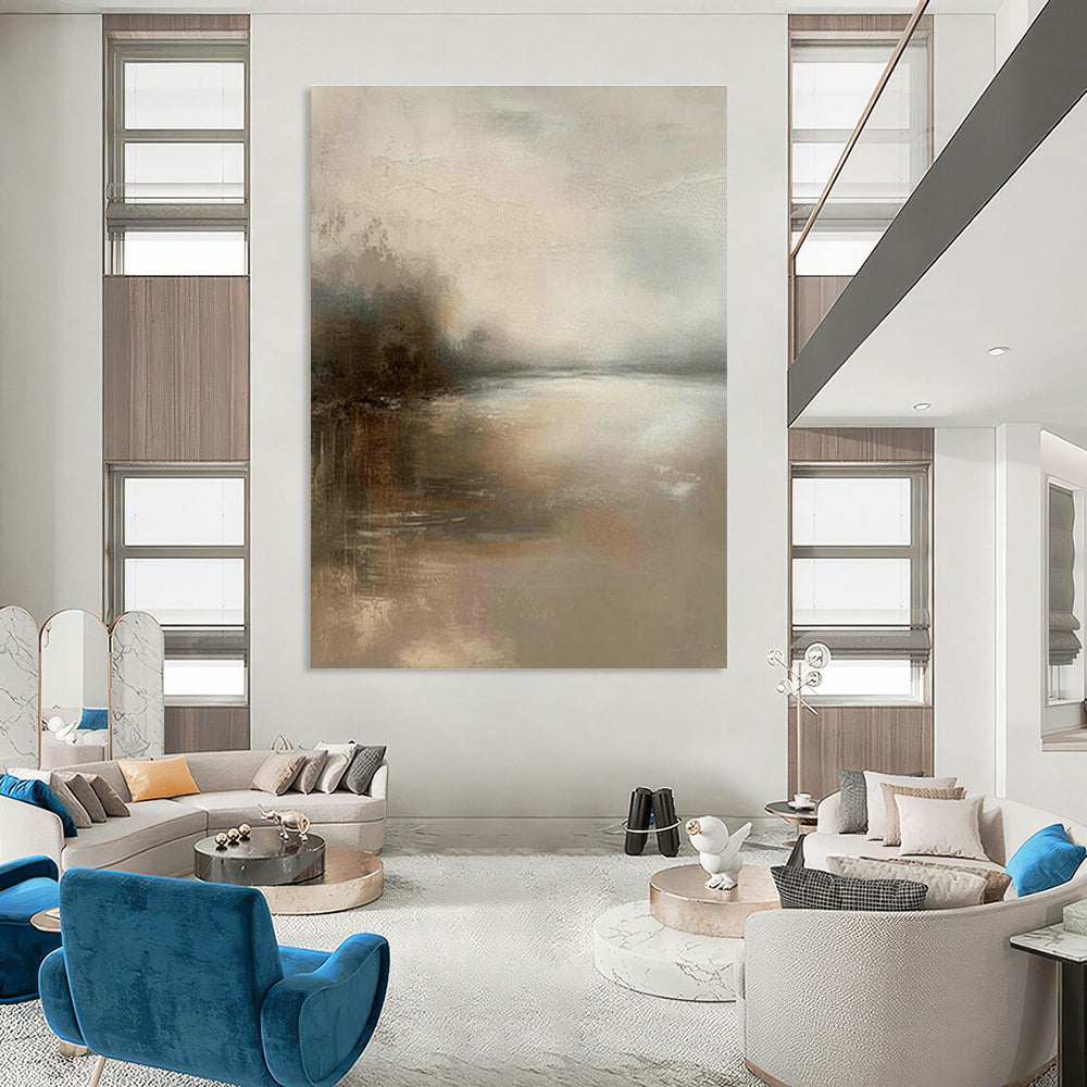 Immense Custom Hand-Painted Abstract Painting - Artistic Sophistication for Art Criticism Seminars  DLZ0231