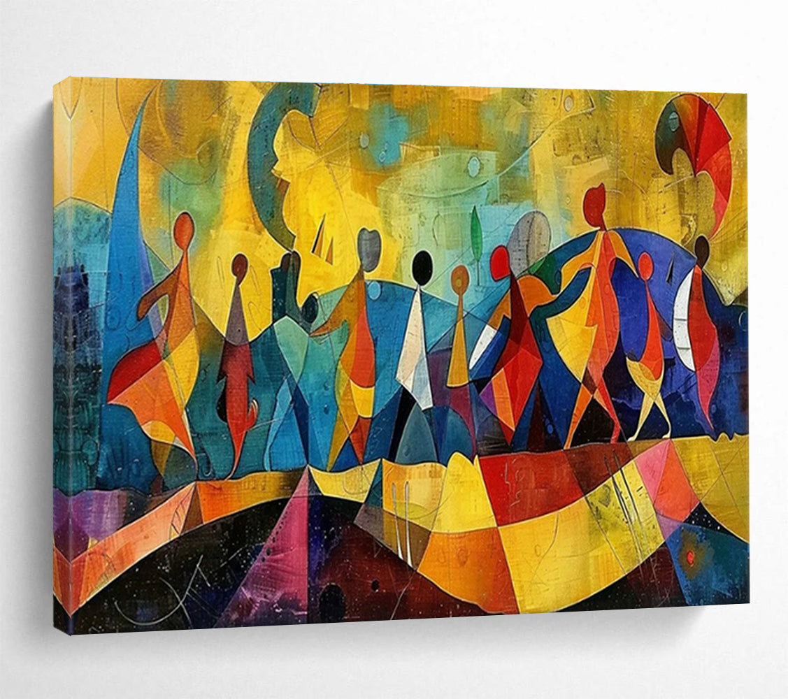 Large-Size Custom Abstract Hand Painting for Urban Vertical Aquaponics Fish Feed Development Center DLZ3152