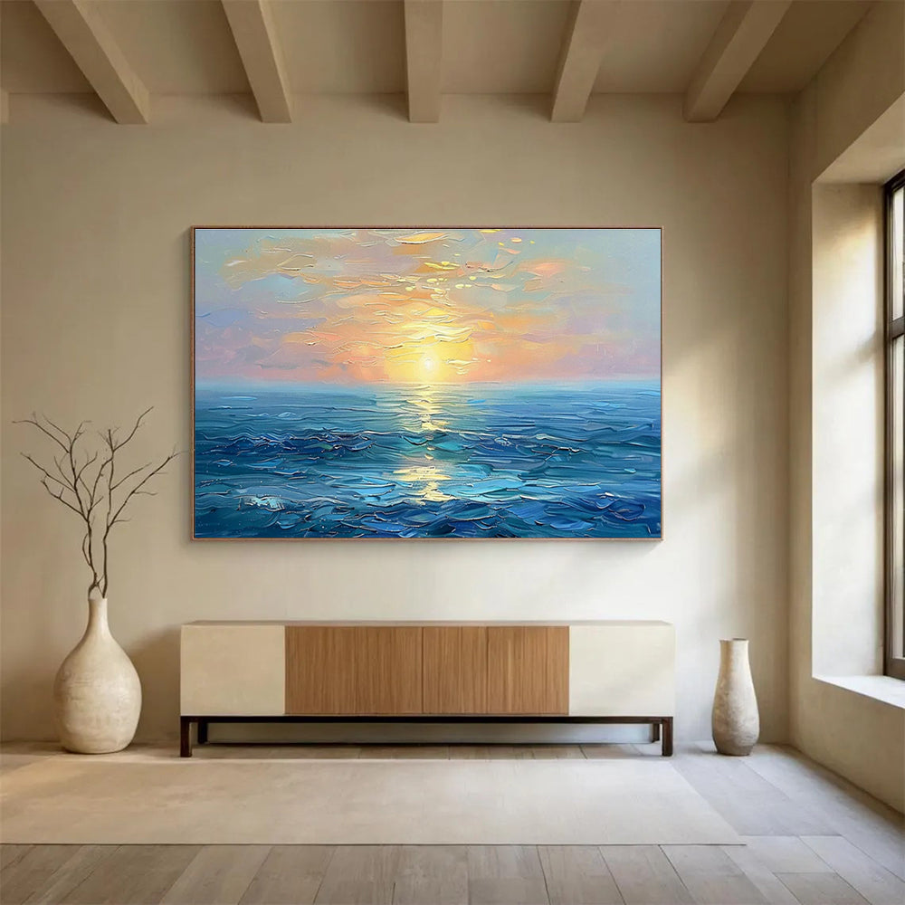 Customized Large Abstract Hand Painting for Underwater Noise Barrier Design and Testing Facility DLZ3151