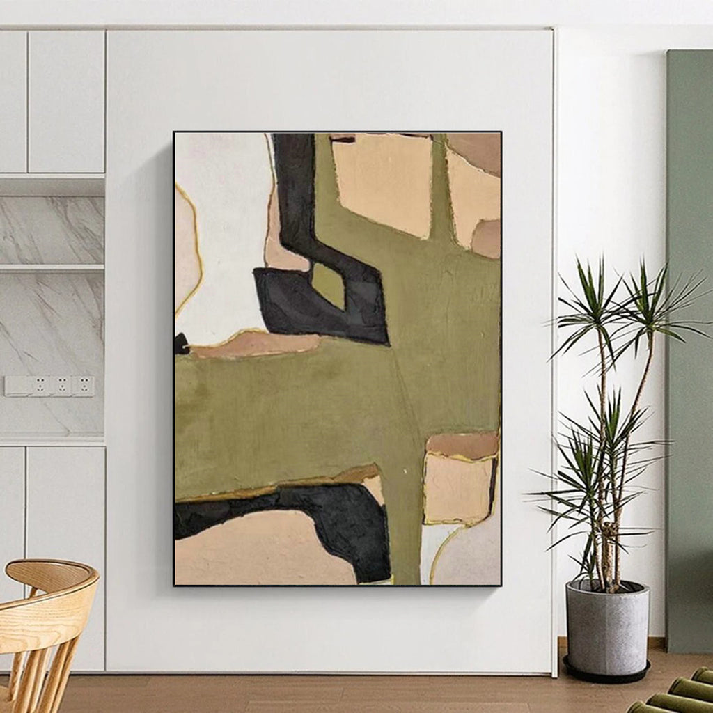 Grand Custom Hand-Painted Abstract Artwork - Rustic Romance for Vineyard Tasting Rooms  DLZ0232