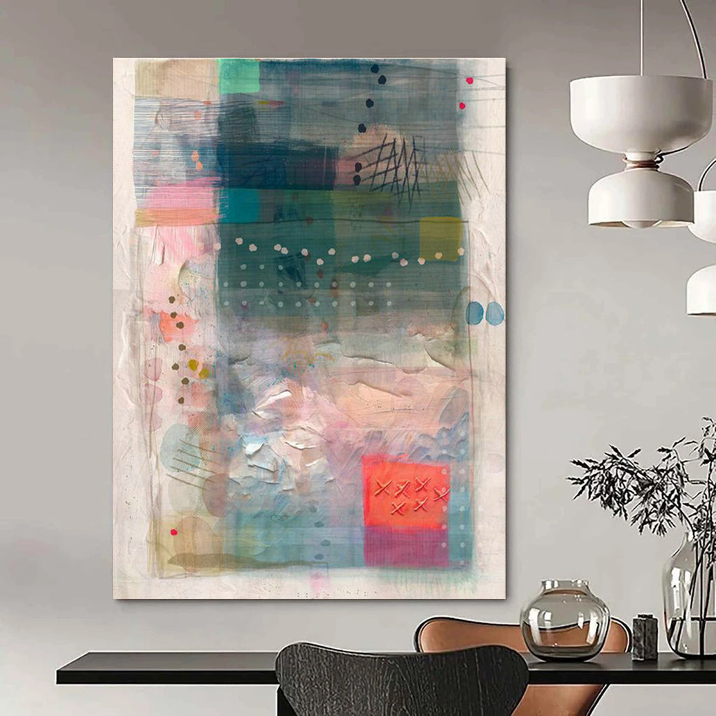Oversized Custom Hand-Painted Abstract Canvas - Stunning Centerpiece for Art Galleries  DLZ0156